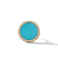 DY Elements Ring in 18K Yellow Gold with Turquoise and Pavé Diamonds