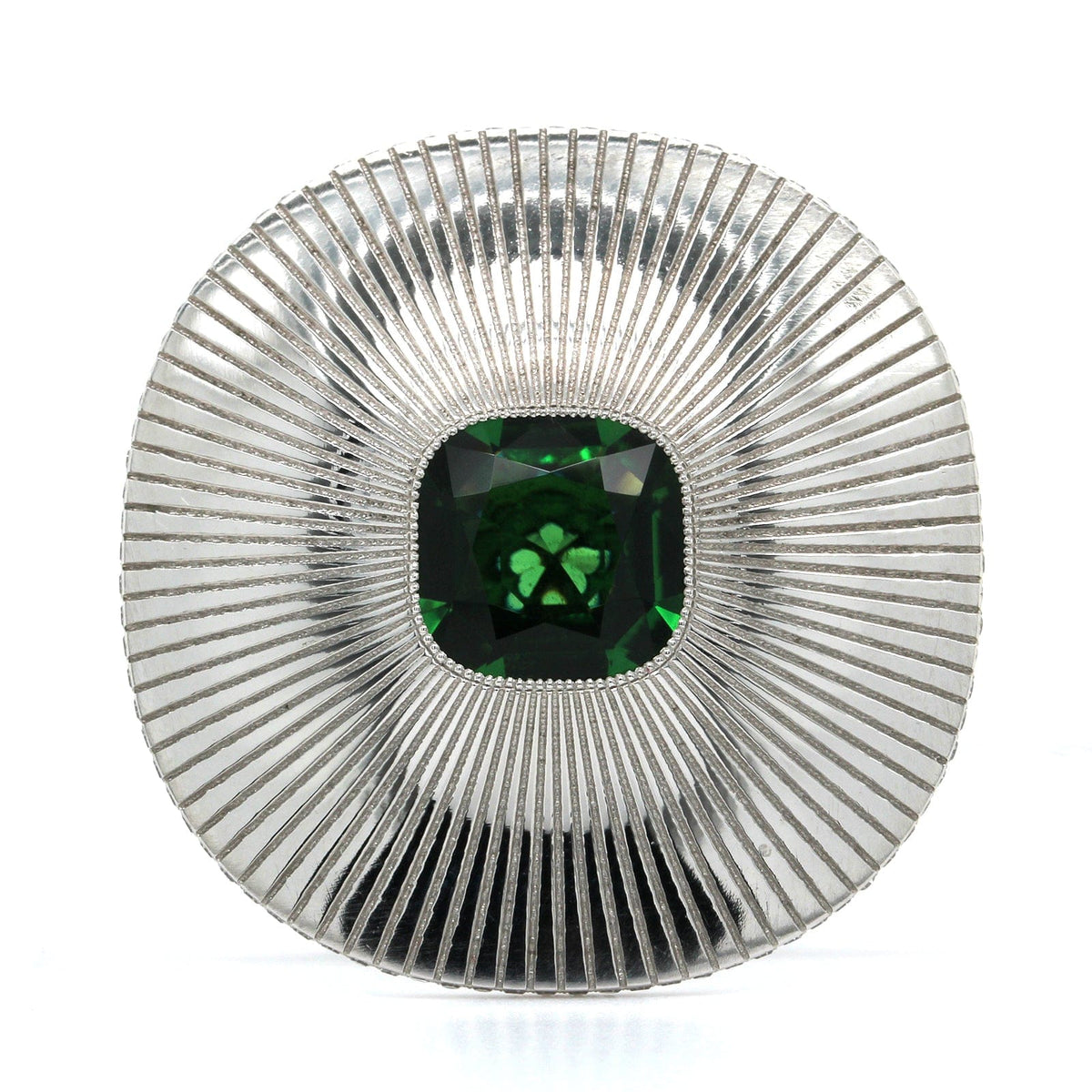 Eclat Jewels 18K White Gold Chrome Tourmaline Disc Ring