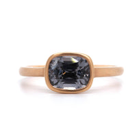 18K Rose Gold Cushion Cut Grey Spinel Ring