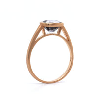 18K Rose Gold Cushion Cut Grey Spinel Ring