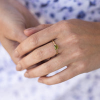 14K Yellow Gold Green Tourmaline Ring