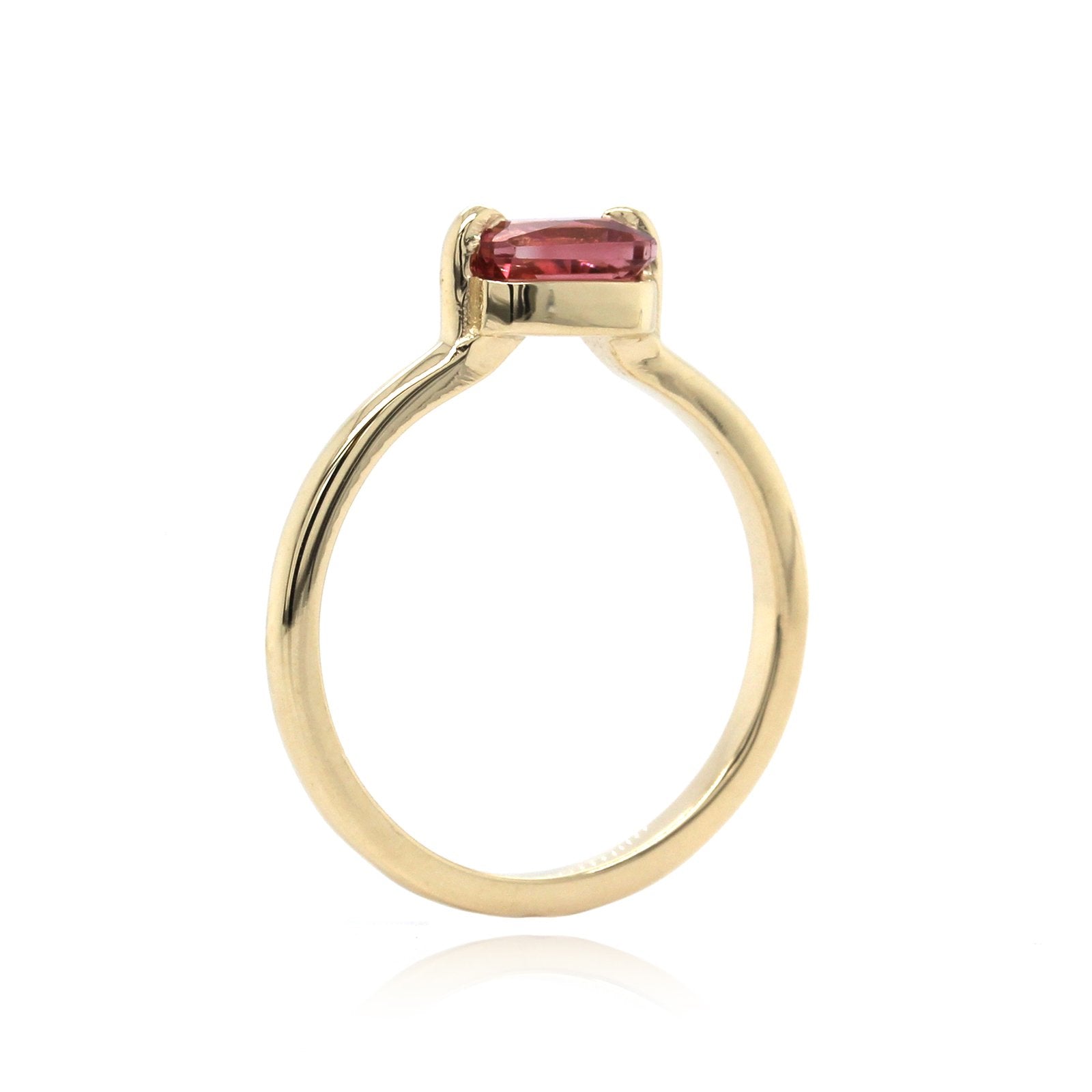 14K Yellow Gold Pink Tourmaline Ring