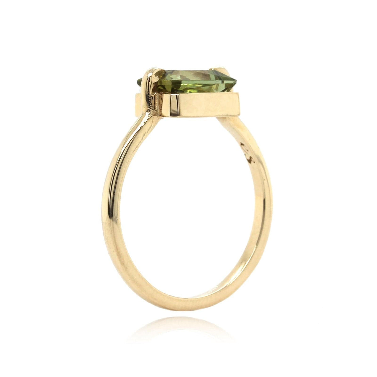 14K Yellow Gold Green Tourmaline Ring