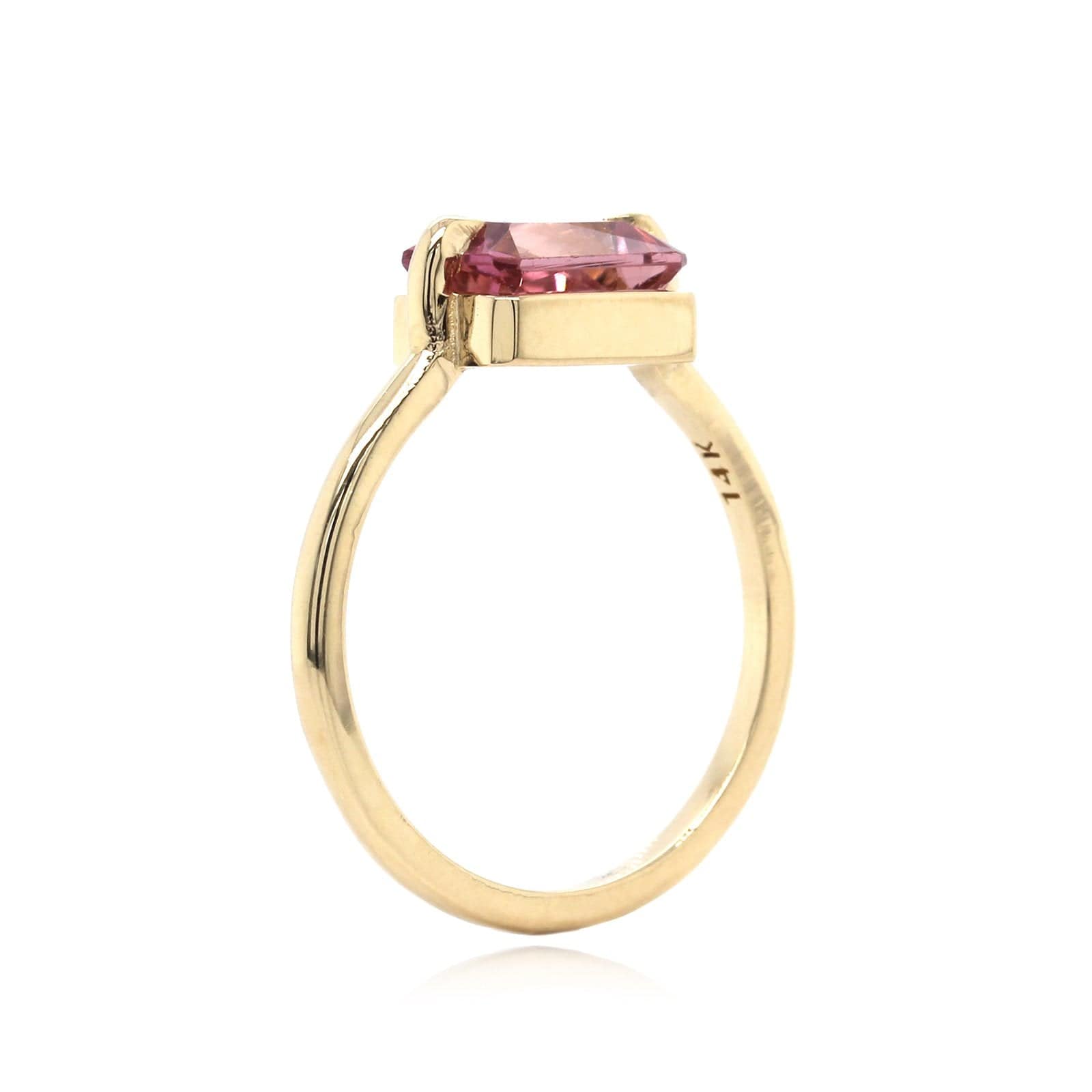 14K Yellow Gold Pink Tourmaline Ring
