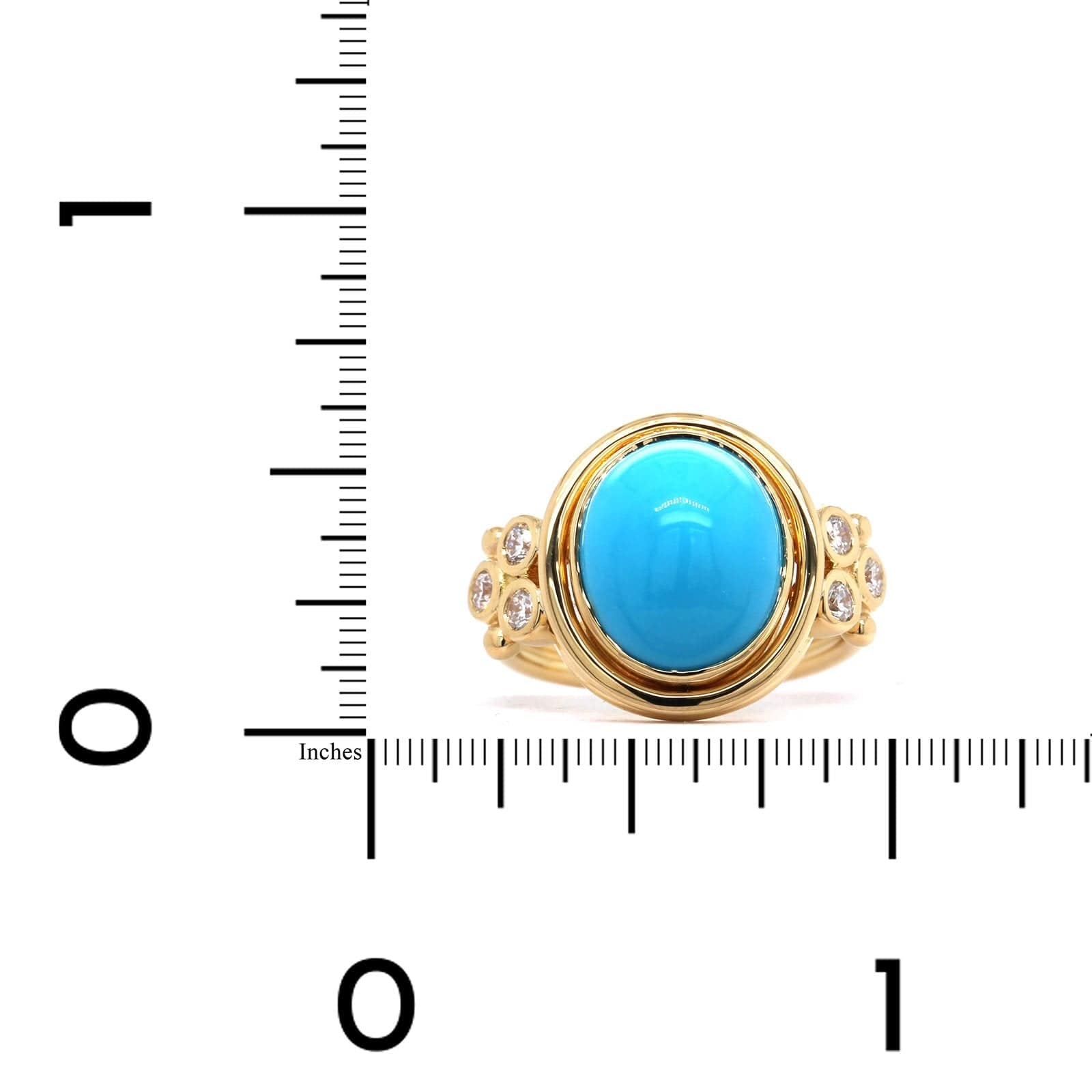 Temple St. Clair 18K Yellow Gold Diamond Turquoise Ring