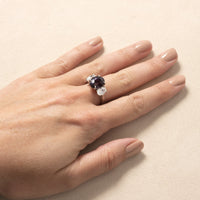 Platinum Alexandrite and Diamond Three Stone Ring
