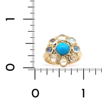 Temple St. Clair 18K Yellow Gold Turquoise and Moonstone Stella Ring