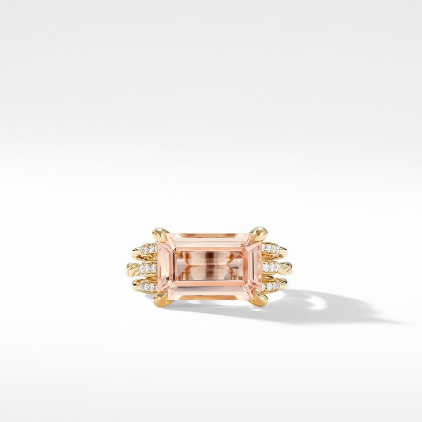 Tides Ring in 18K Yellow Gold with Morganite and Diamonds