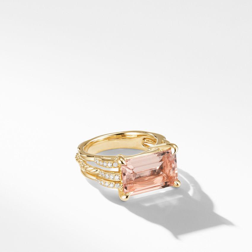 Tides Ring in 18K Yellow Gold with Morganite and Diamonds