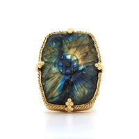 18K Yellow Gold Labradorite Ring
