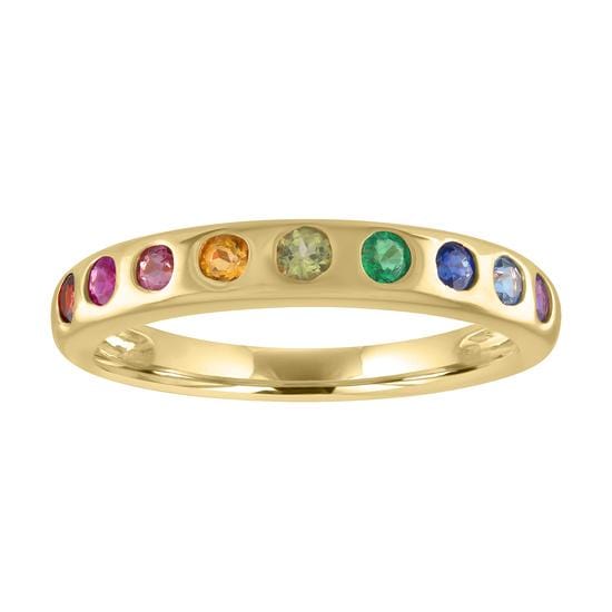 Personalized Melody Skinny Rainbow Ring