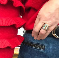 Personalized Melody Skinny Rainbow Ring