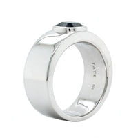18K White Gold Blue Spinel Wide Ring, 18k white gold, Long's Jewelers