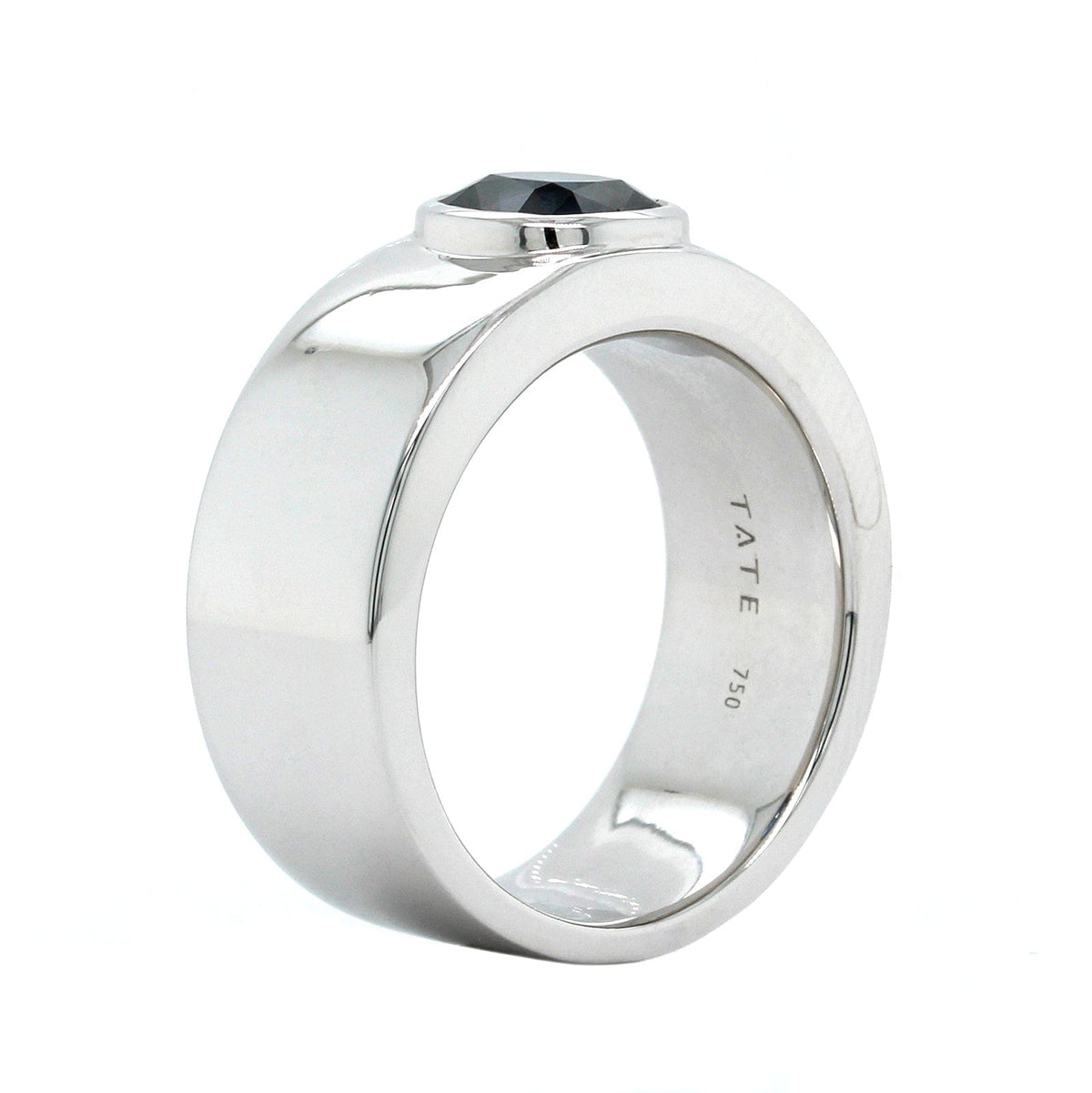 18K White Gold Blue Spinel Wide Ring, 18k white gold, Long's Jewelers