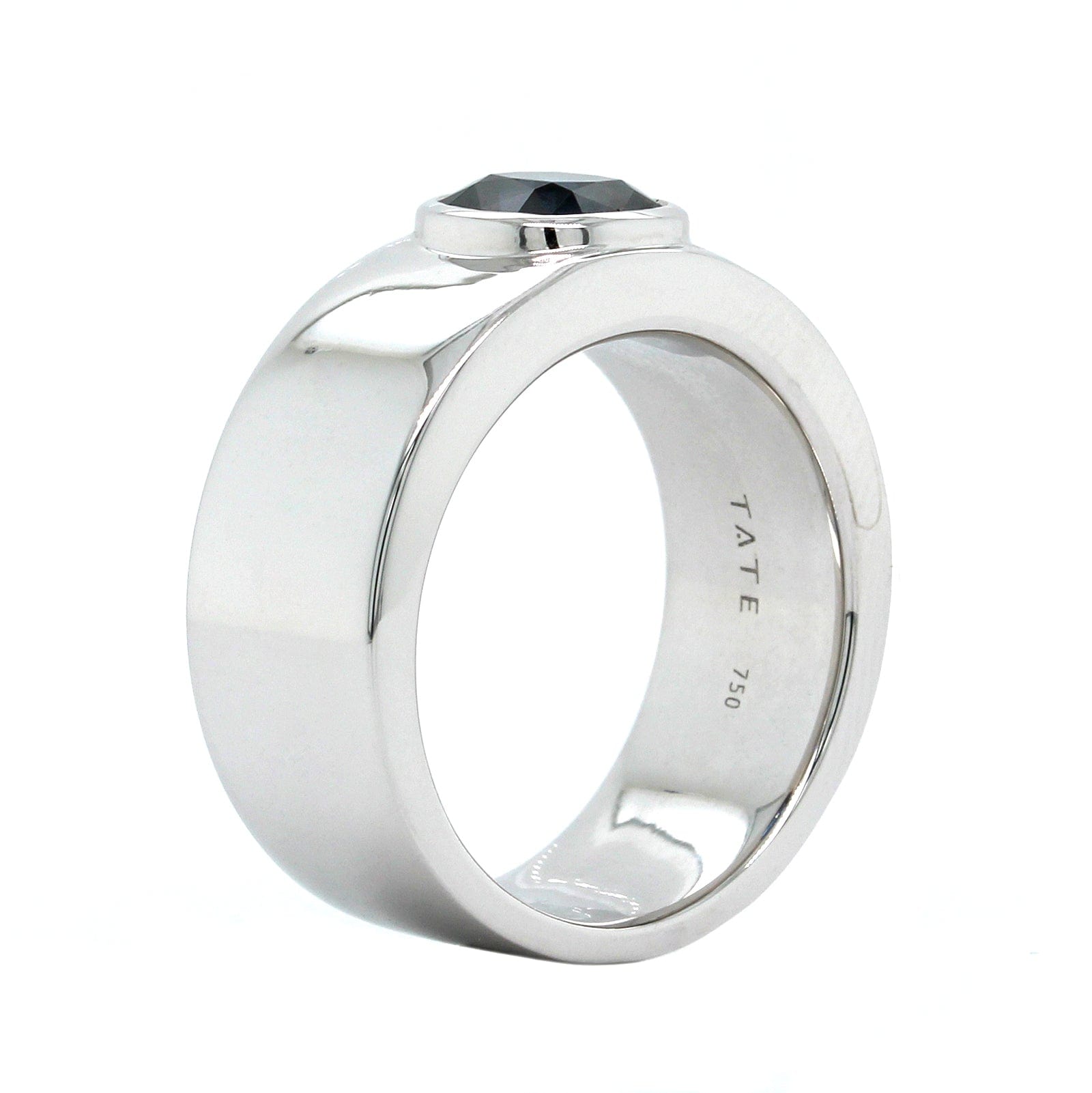 18K White Gold Blue Spinel Wide Ring, 18k white gold, Long's Jewelers