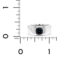 18K White Gold Blue Spinel Wide Ring, 18k white gold, Long's Jewelers