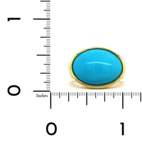 18K Yellow Gold Oval Arizona Turquoise Ring, 18k yellow gold, Long's Jewelers