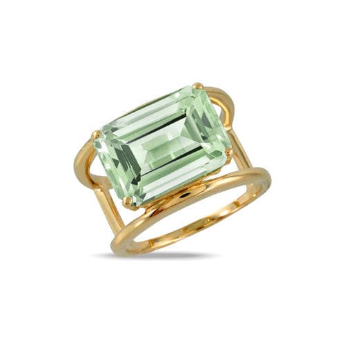 18K Yellow Gold Prasiolite Satin Finish Ring, 18k yellow gold, Long's Jewelers