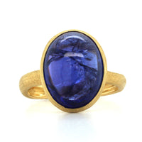 Unico 18K Yellow Gold Oval Cabochon Tanzanite Ring, 18k yellow gold, Long's Jewelers