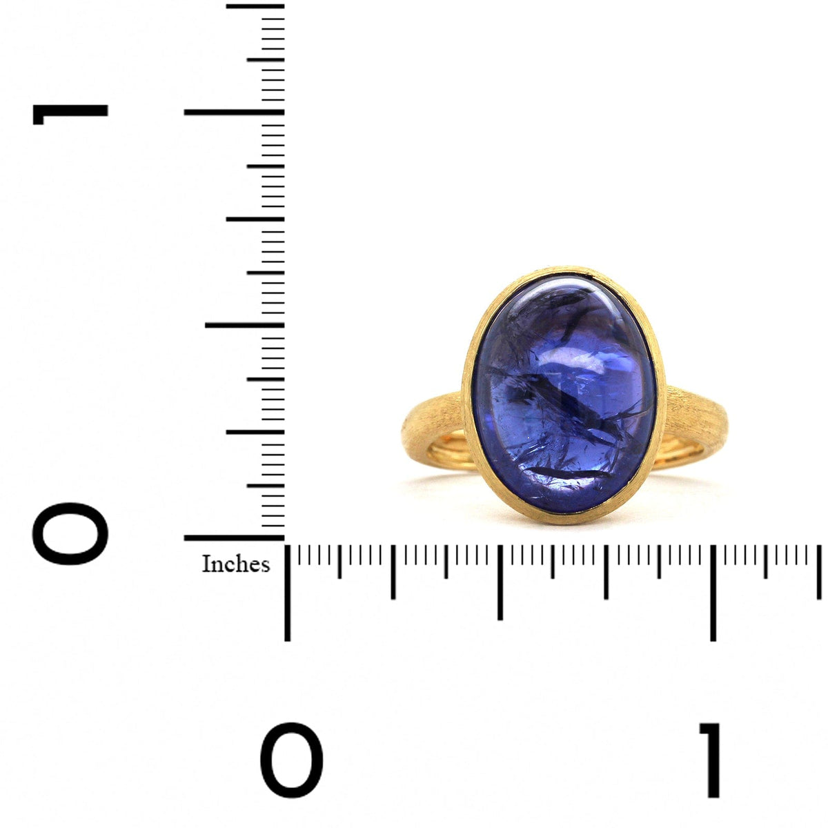 Unico 18K Yellow Gold Oval Cabochon Tanzanite Ring, 18k yellow gold, Long's Jewelers