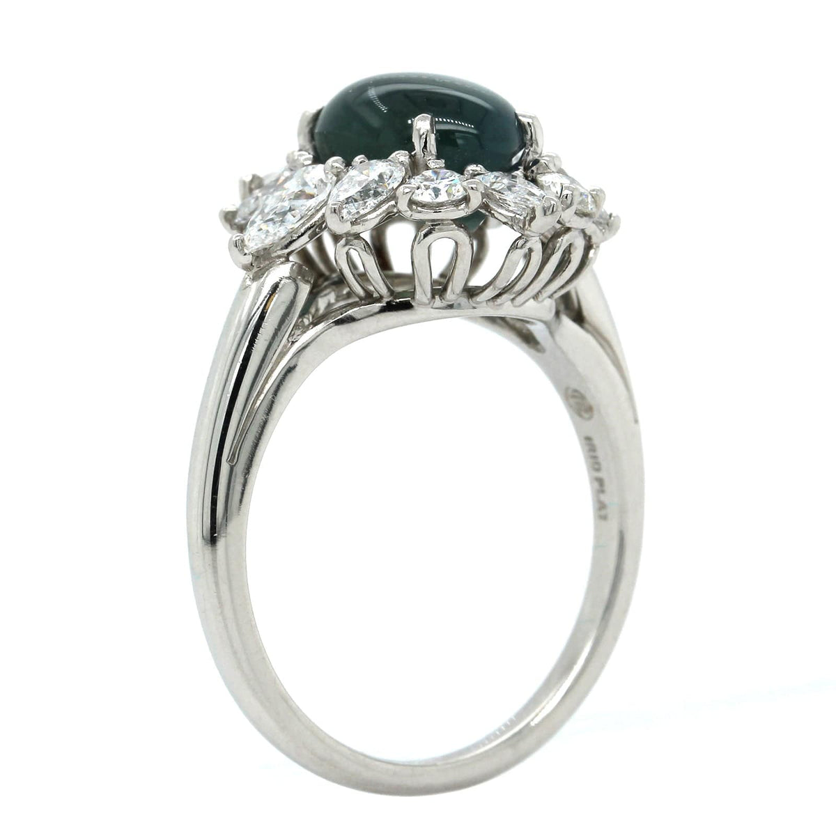 Oscar Heyman Platinum Oval Cat's Eye Alexandrite Diamond Ring