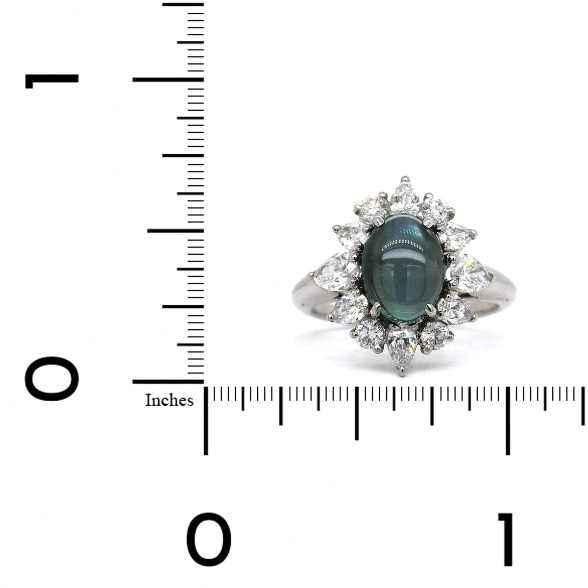 Oscar Heyman Platinum Oval Cat's Eye Alexandrite Diamond Ring
