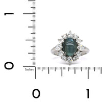 Oscar Heyman Platinum Oval Cat's Eye Alexandrite Diamond Ring