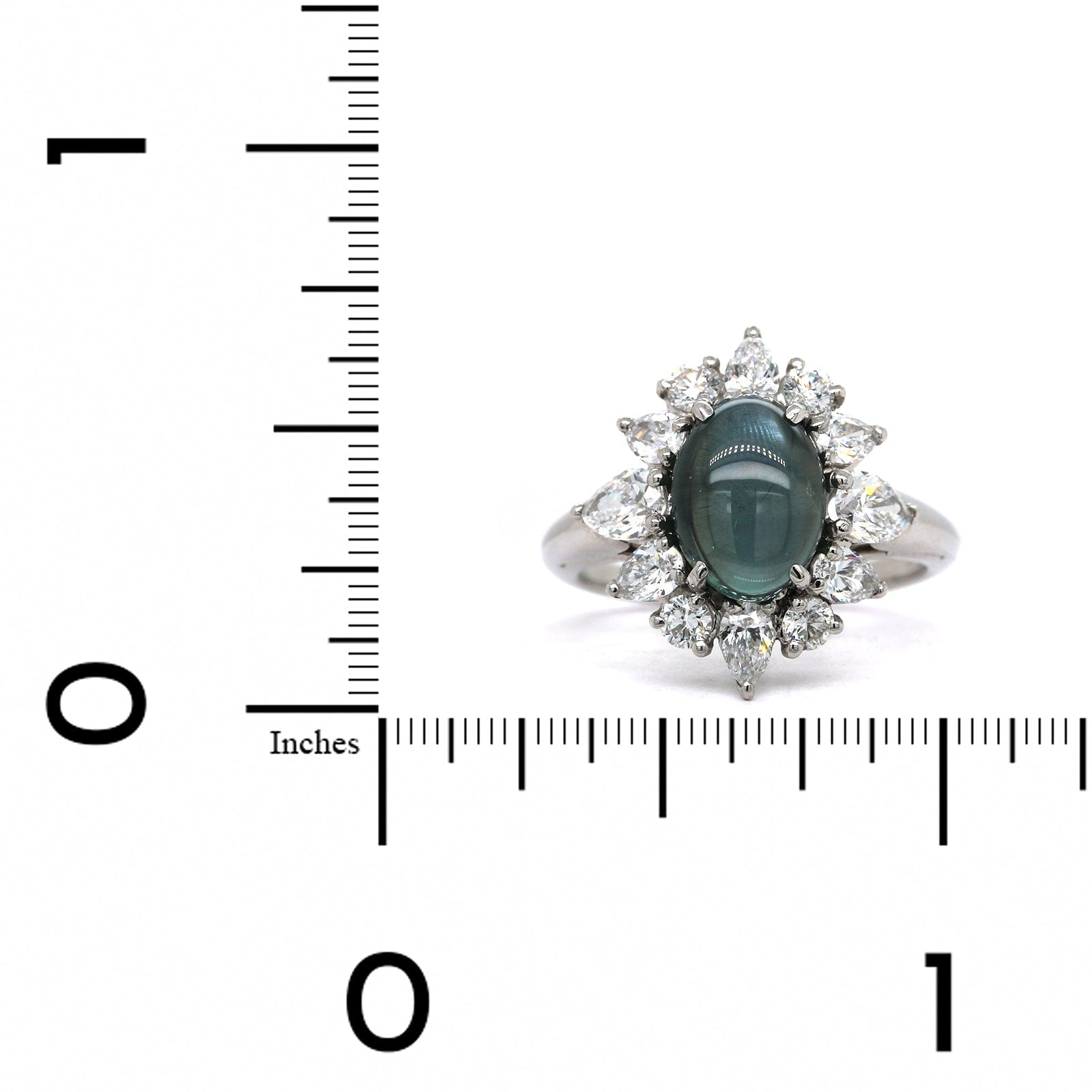 Oscar Heyman Platinum Oval Cat's Eye Alexandrite Diamond Ring