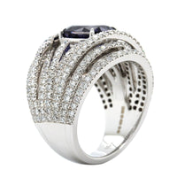 18K White Gold Oval Iolite and Diamond Ring, 18k white gold, Long's Jewelers