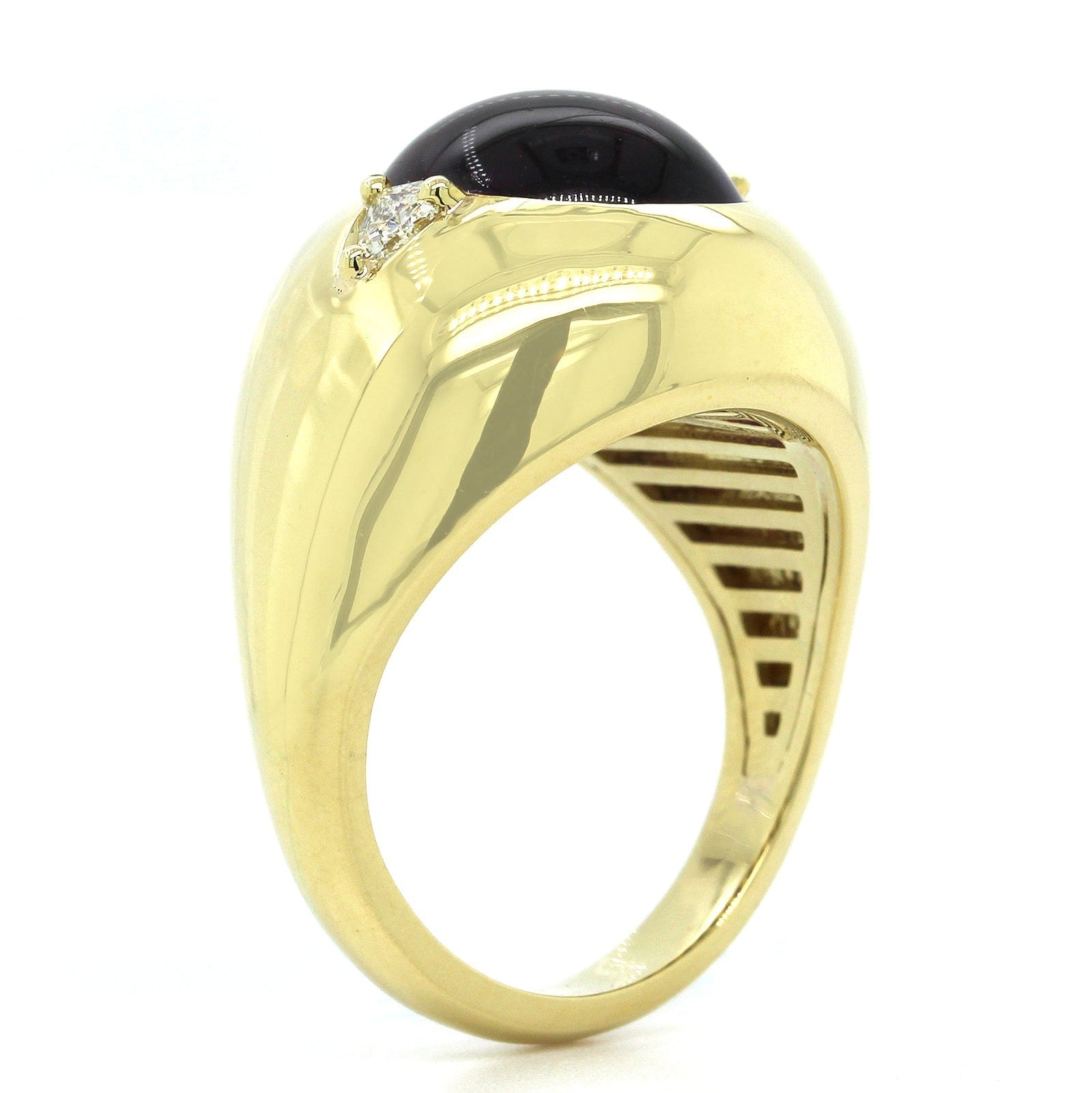 18K Yellow Gold Oval Amethyst Diamond Ring, 18k yellow gold, Long's Jewelers
