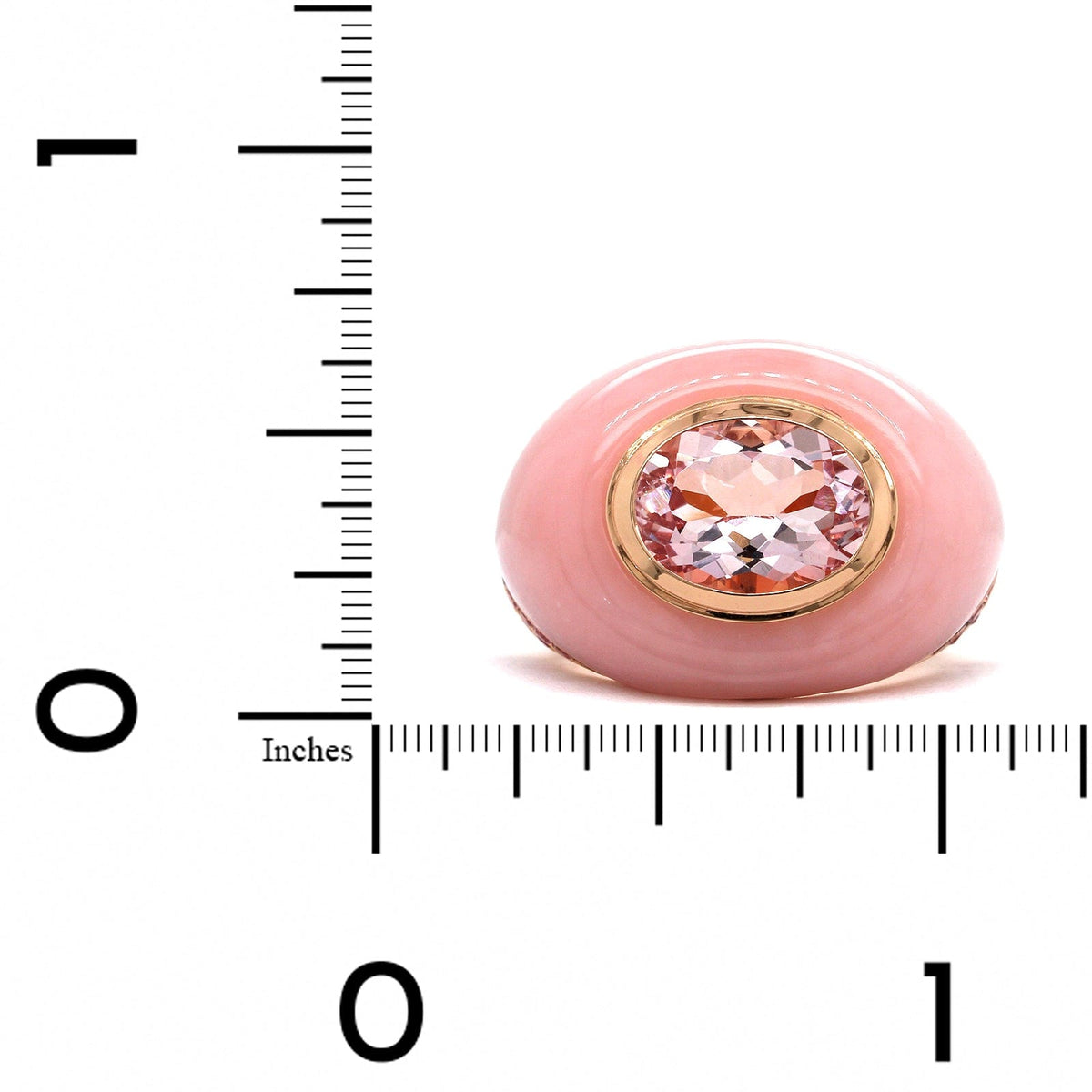 18K Yellow Gold Pink Sapphire and Morganite Chubby Ring