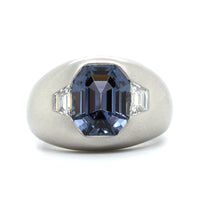 Eclat Jewels Platinum Violet Spinel Diamond 3 Stone Ring