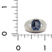 Platinum Violet Spinel Diamond 3 Stone Ring