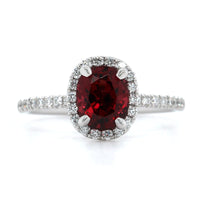 Platinum Oval Spinel Diamond Halo Ring, Platinum, Long's Jewelers