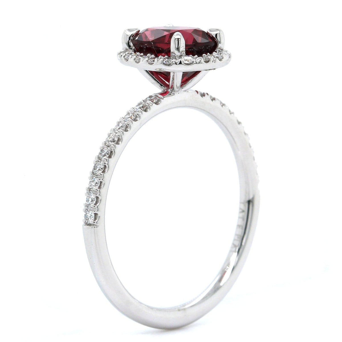 Platinum Oval Spinel Diamond Halo Ring, Platinum, Long's Jewelers