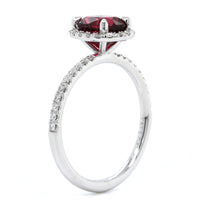 Platinum Oval Spinel Diamond Halo Ring, Platinum, Long's Jewelers