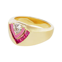 Emily P. Wheeler 18K Yellow Gold Tiered Pink Sapphire and Morganite Signet Ring