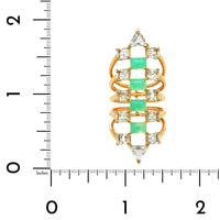 Etho Maria 18K Yellow Gold Chrysoprase and Prasiolite Elongated Ring