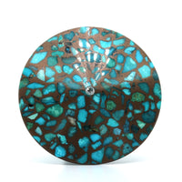 Eclat Jewels Bronze Turquoise Diamond Disc Ring