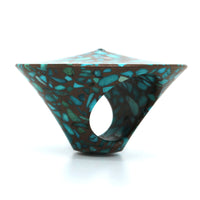 Eclat Jewels Bronze Turquoise Diamond Disc Ring