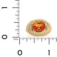 Eclat Jewels 20K Yellow Gold Oval Garnet Diamond Halo Ring