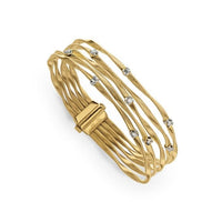 Marrakech 18K Yellow Gold 5 Row Diamond Station Bracelet, yellow gold, Long's Jewelers