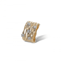 Marrakech 18K Yellow Gold 5 Row Diamond Station Ring, yellow gold, Long's Jewelers