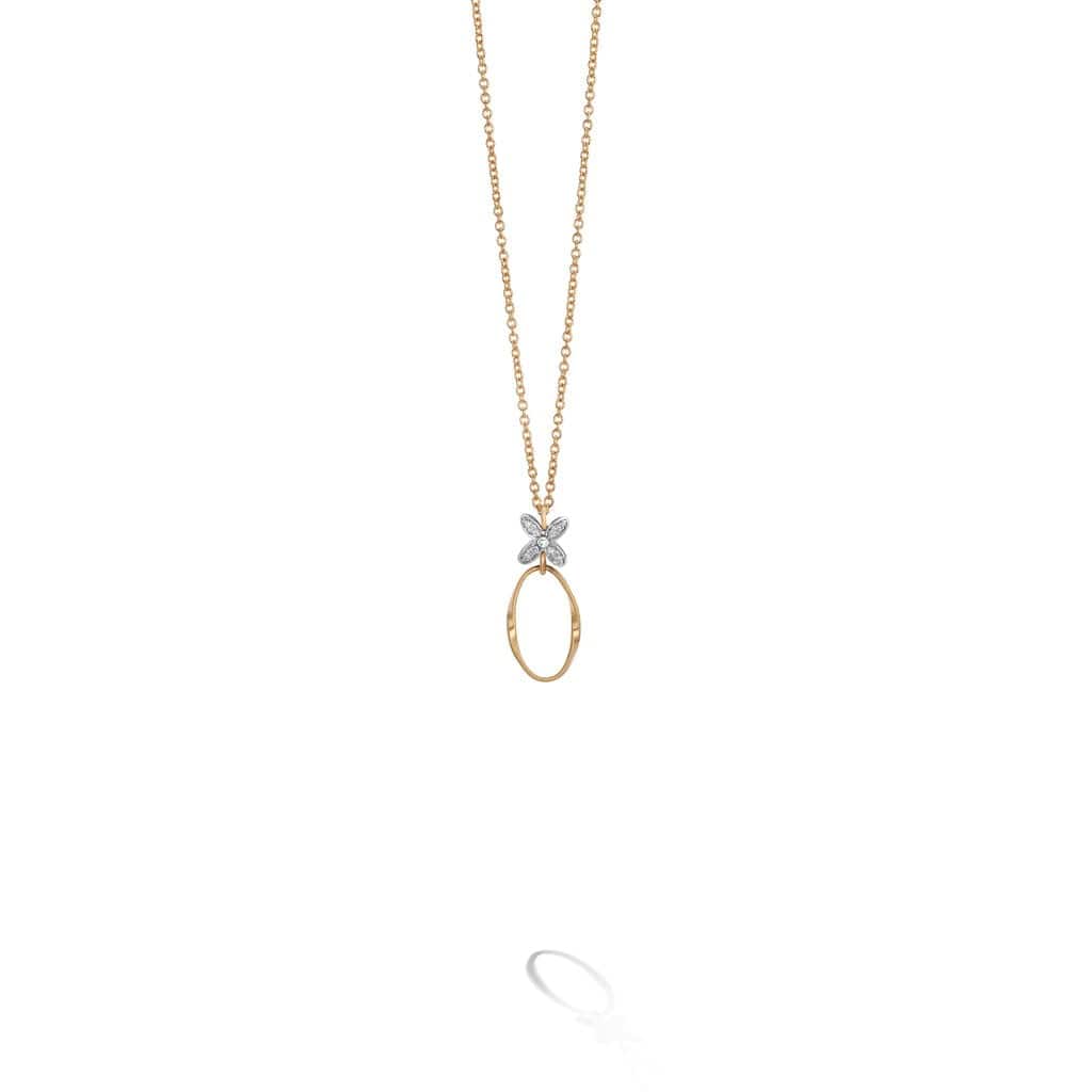 Marrakech Onde 18K Yellow Gold Flower Diamond Necklace, yellow gold, Long's Jewelers