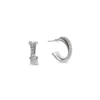 Masai 18K White Gold Open Hoop Diamond Earrings, yellow gold, Long's Jewelers