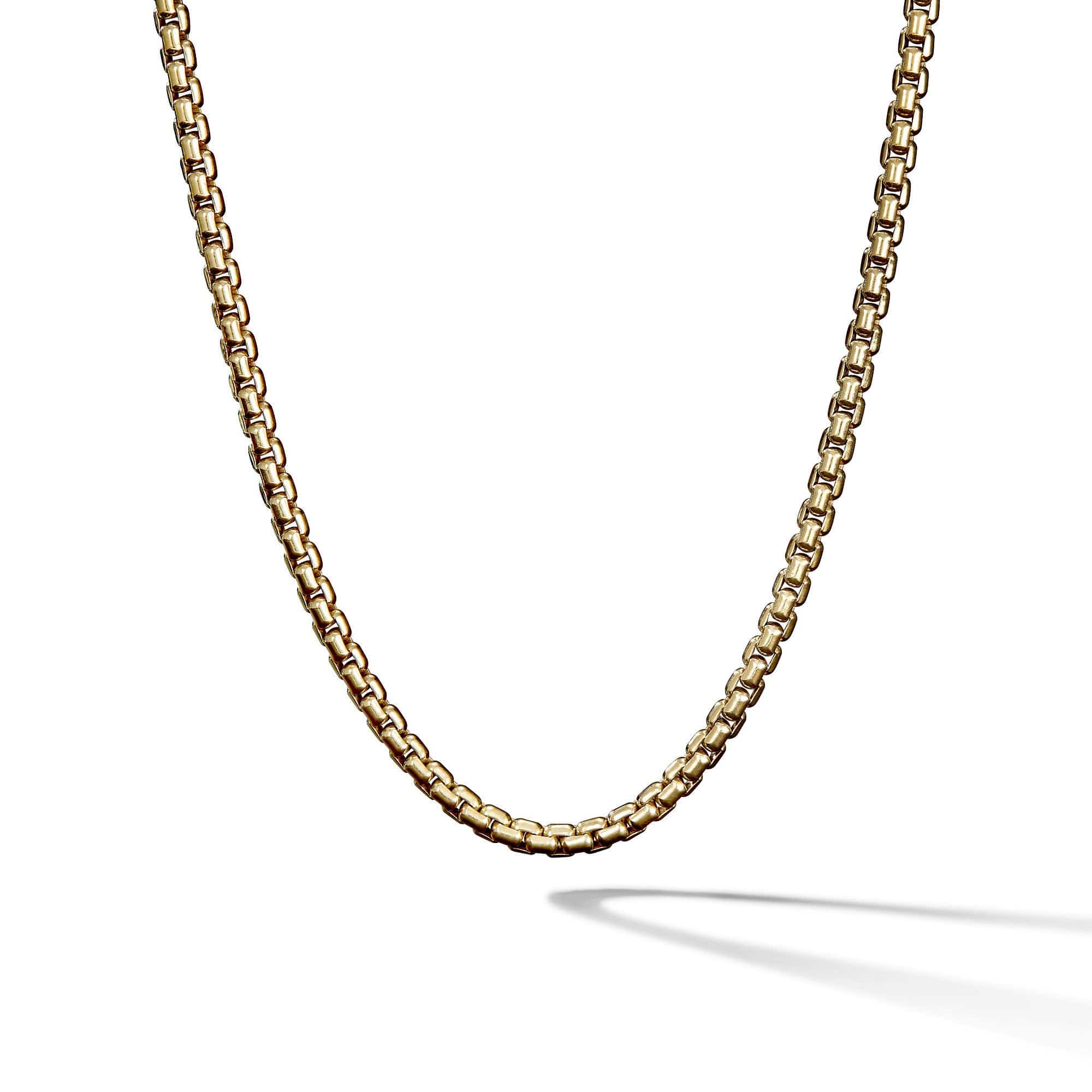 Medium Box Chain Necklace in 18K Gold, 3.4mm, Yellow Gold, Long's Jewelers