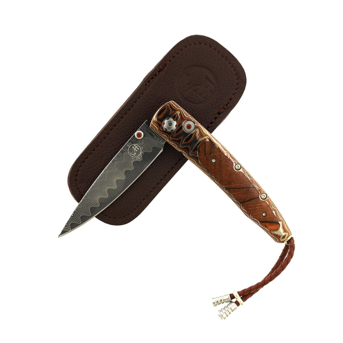 Mokume Damascus Steel and Citrine Knife, Steel, Long's Jewelers