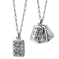 Sterling Silver Rectangular Gate Locket With Sapphires
