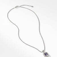 Pendant Necklace with Black Orchid and Diamonds