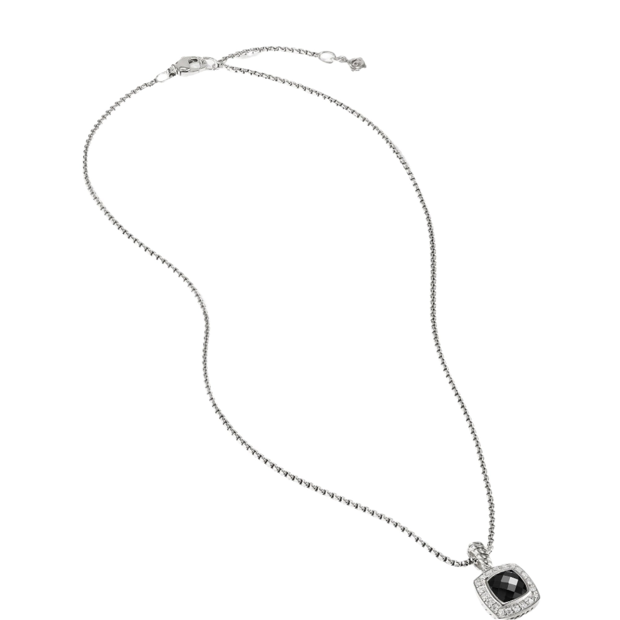 Pendant Necklace with Black Onyx and Diamonds